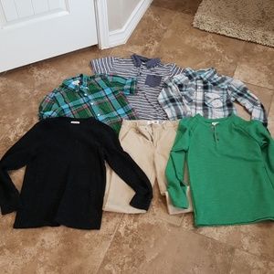 Boys 8 size lot 2 sweaters 3 collar shirt 1 pants